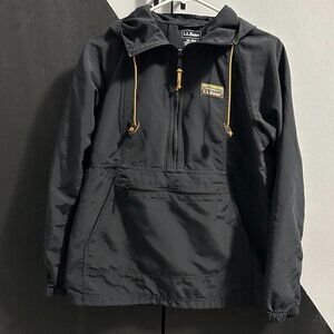 L.L. Bean Black Mountain Classic Anorak 1/2 Zp Hooded Windbreaker Women's XS